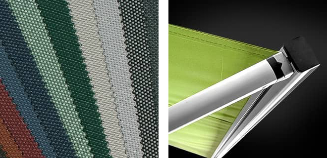 Pivot arm awnings and colour options