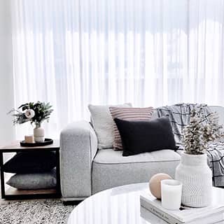 White Sheer Curtain Living Room