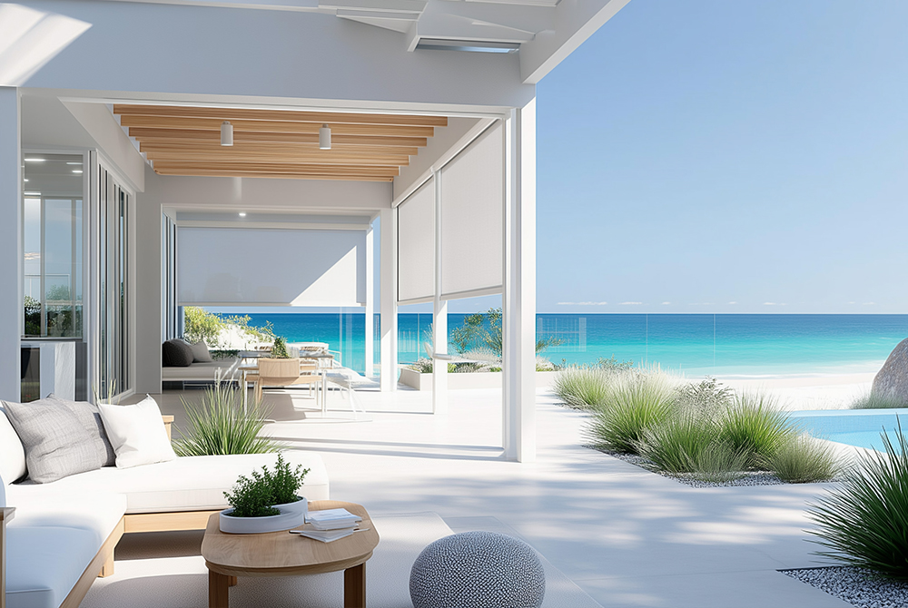 Windmaster Outdoor Blinds Fitted in a Patio