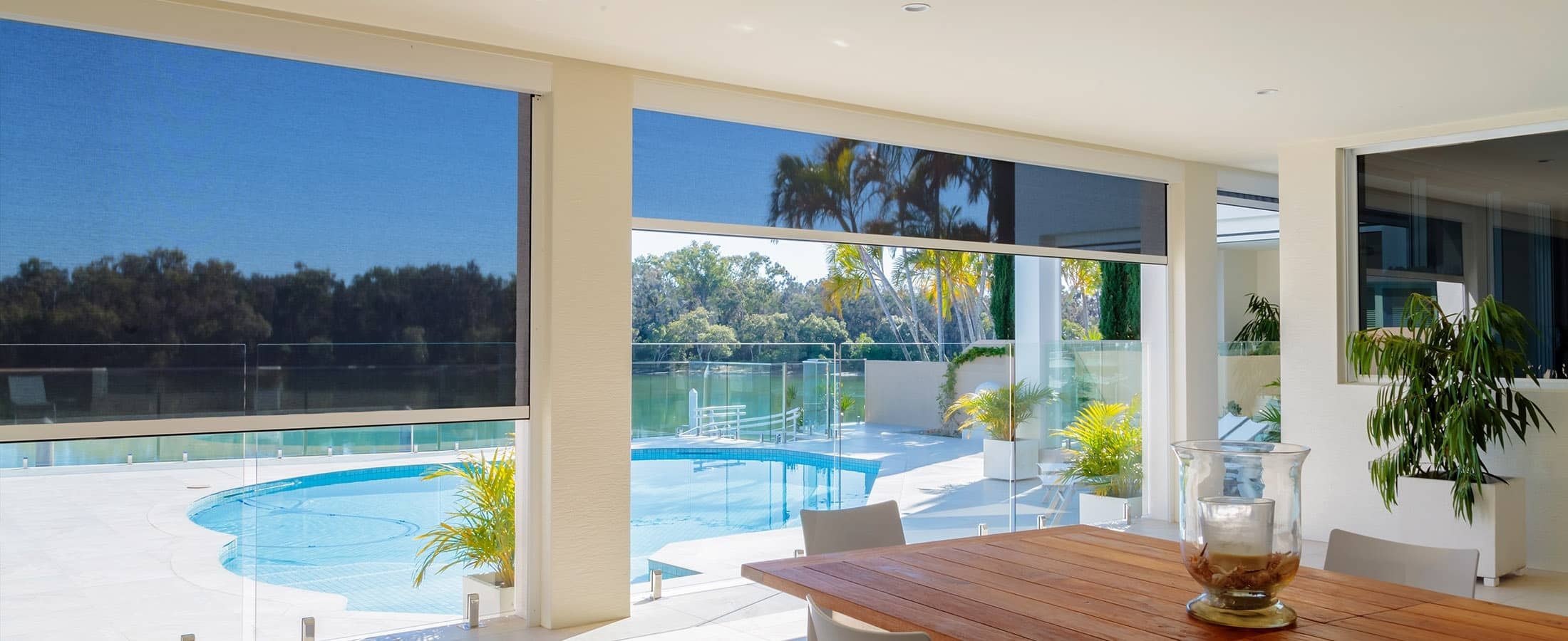 Zipscreen Outdoor Blinds view from inside