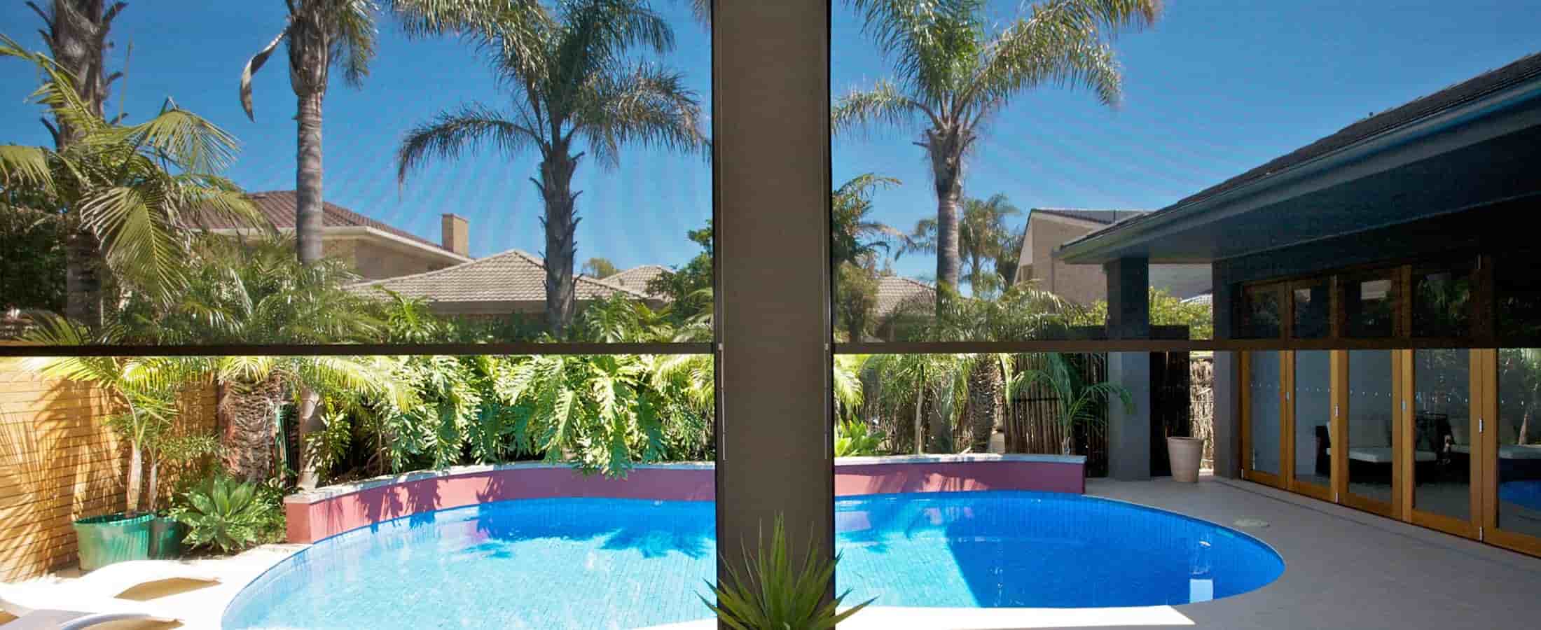 Zipscreen installed in an Alfresco Inside View